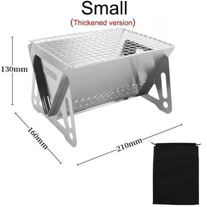 Portable Foldable Stainless Steel Charcoal BBQ Grill