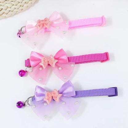 Adjustable Pet Dog Bow Collar