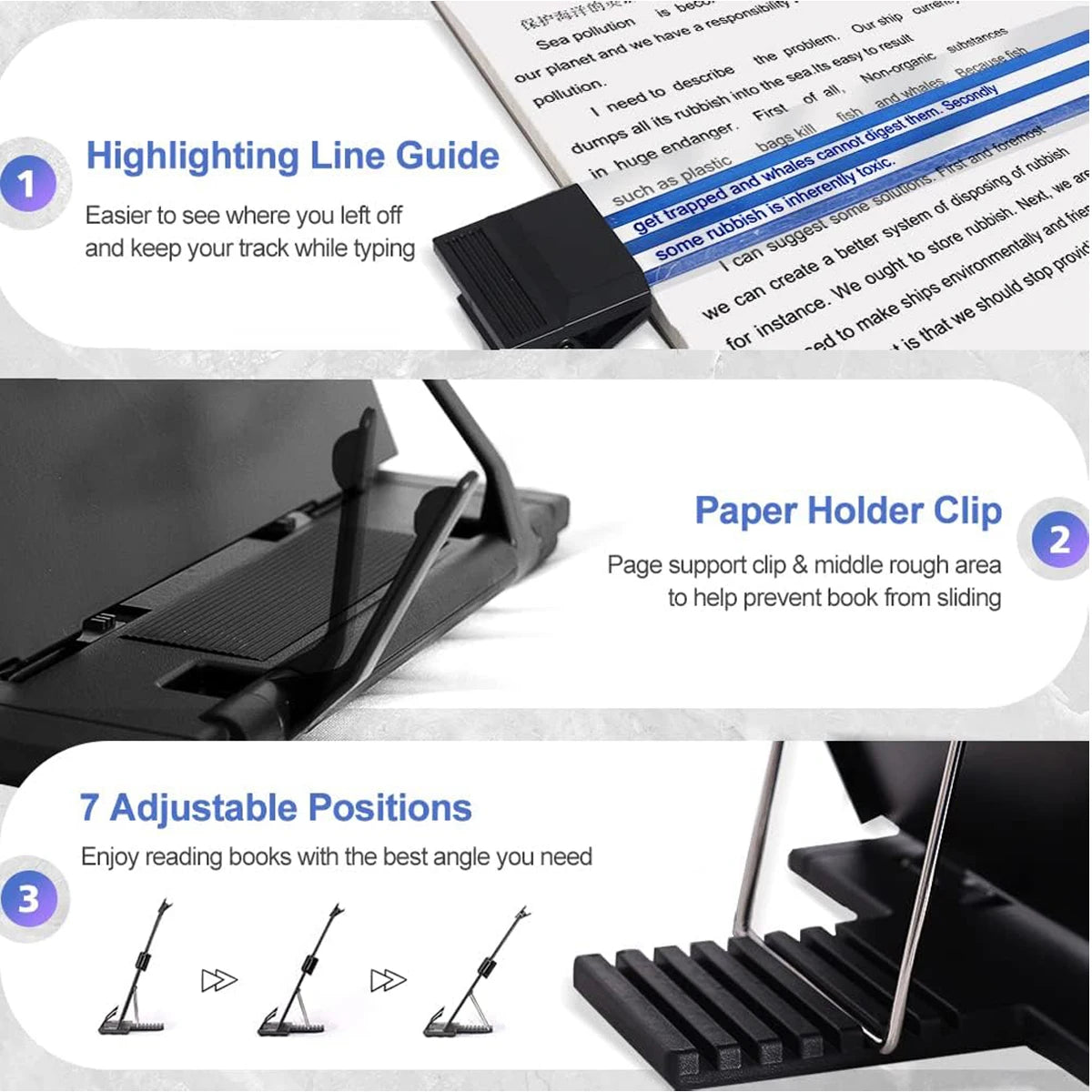 Desktop Document Holder Stand – Adjustable Metal File Organizer