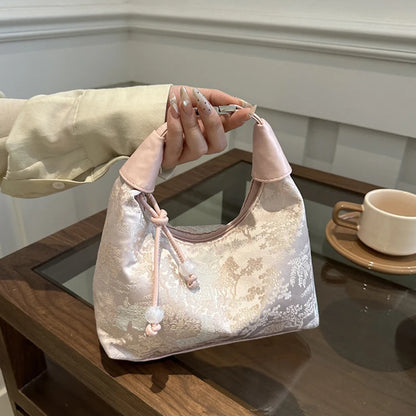 Chinese Embroidered Canvas Shoulder Handbag