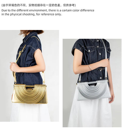 Gold Handwoven Evening Handbag