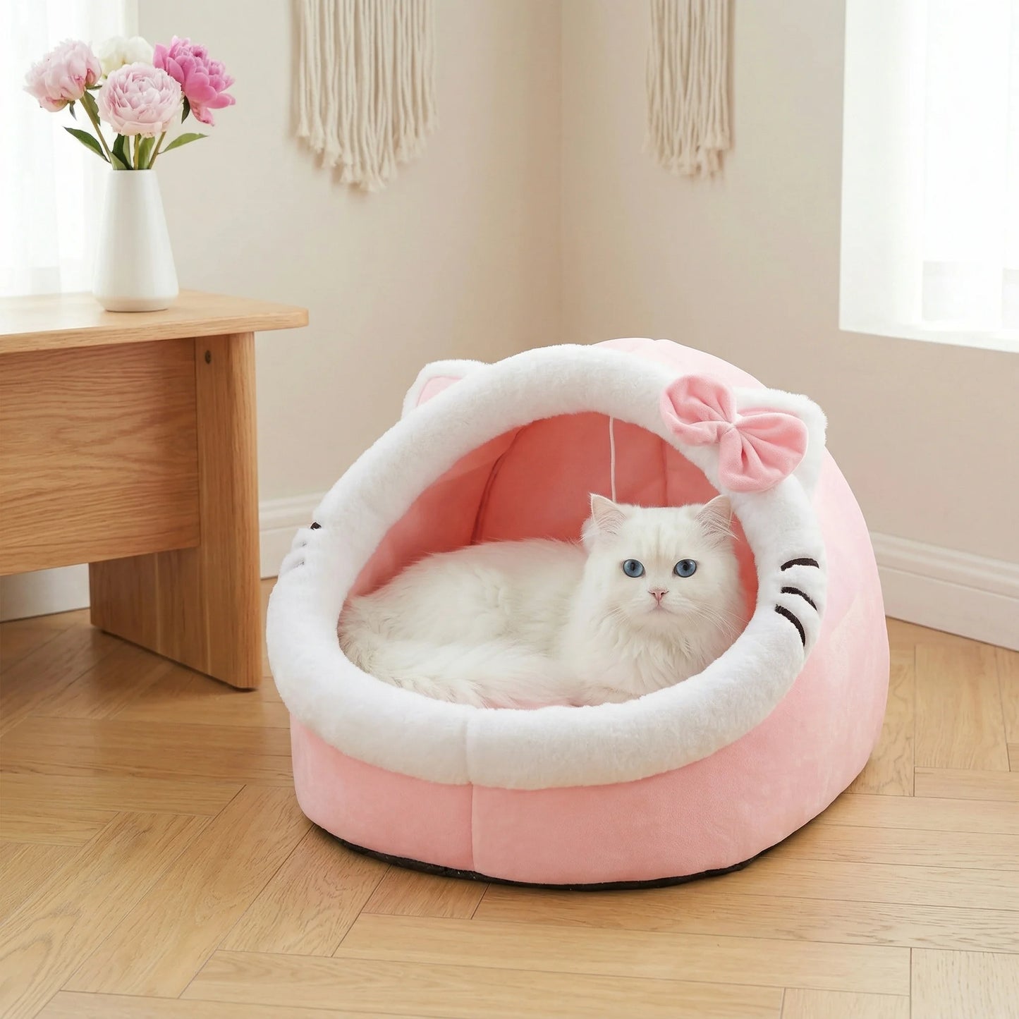 Cosy Plush Cat Cave Bed