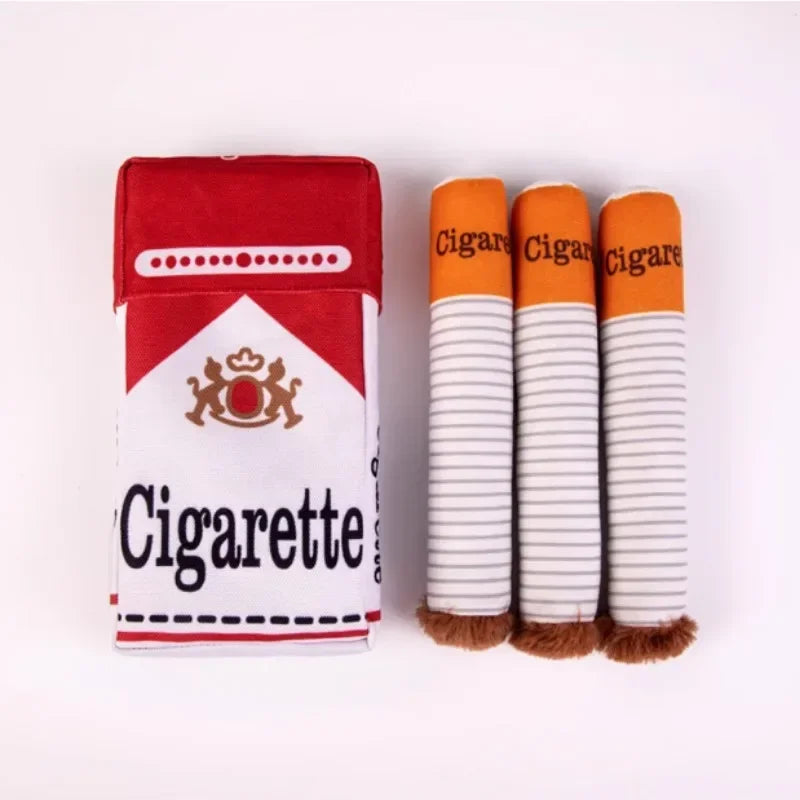 Interactive Plush Cigarette Dog Toy
