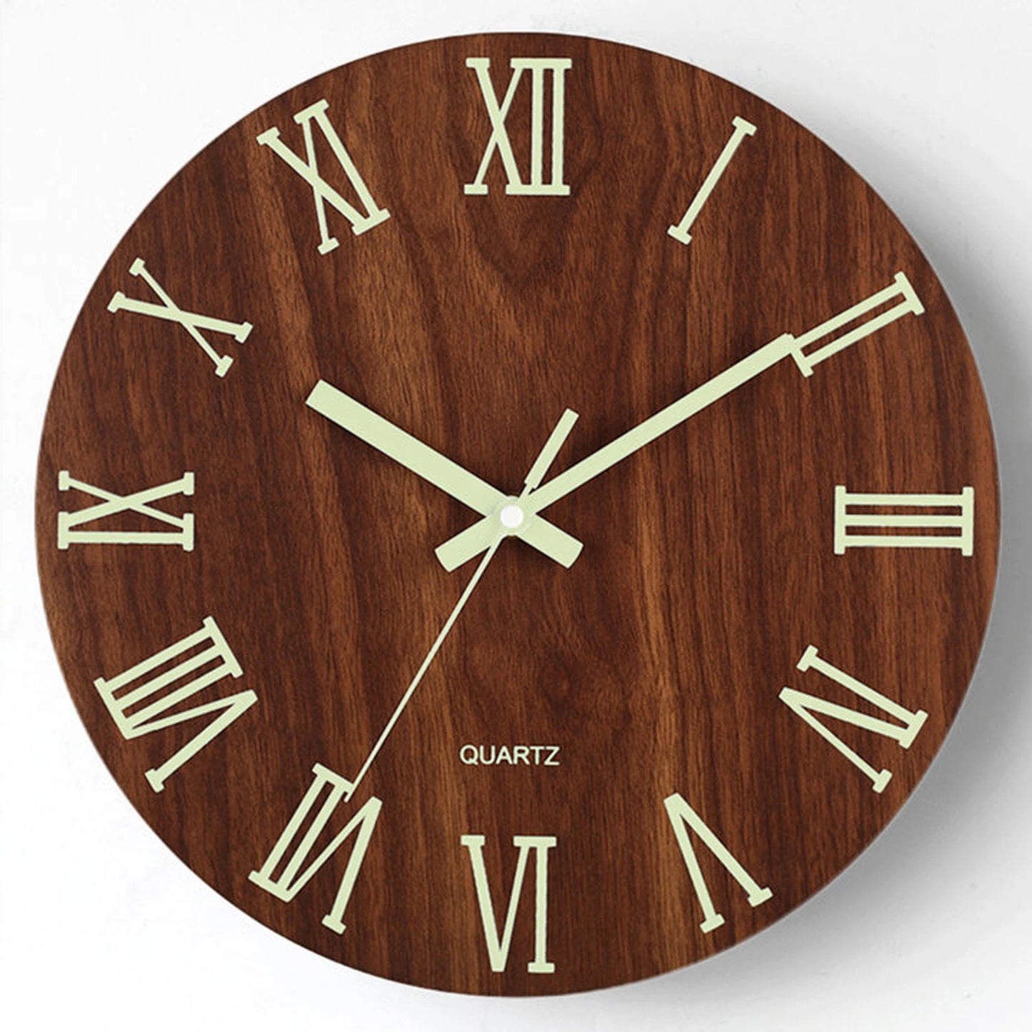 Wooden Glow-in-the-Dark Wall Clock