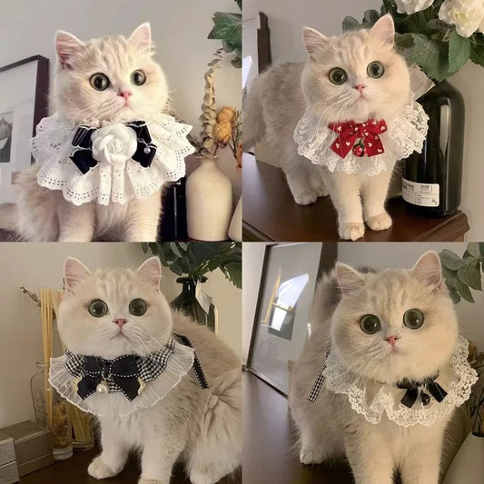 Silk Wedding Style Cat & Dog Collar with Bow Tie