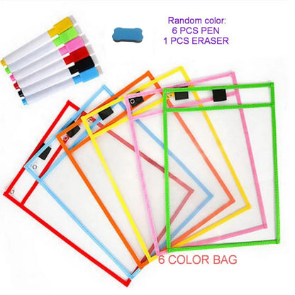 6-Pack Wipeable Dry Erase Sleeve Set for Classroom, Office & Home Learning