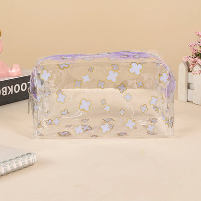 Clear Glitter Four Leaf Clover Pencil Case