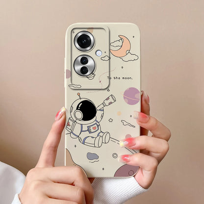 Phone Cover Cute Astronaut Soft Liquid Silicone Shell For OppoReno 11F OppoF25 Pro