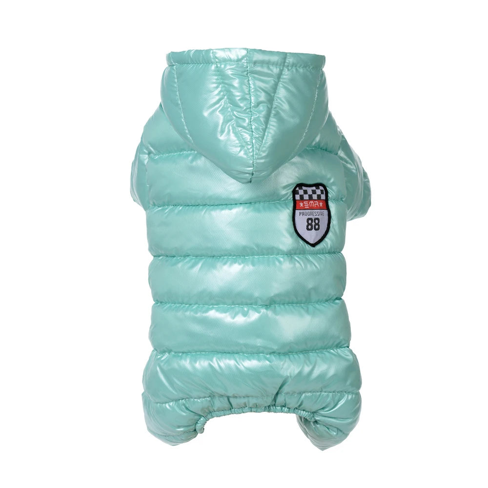 Waterproof Hooded Dog Winter Jumpsuit for Small & Medium Pets
