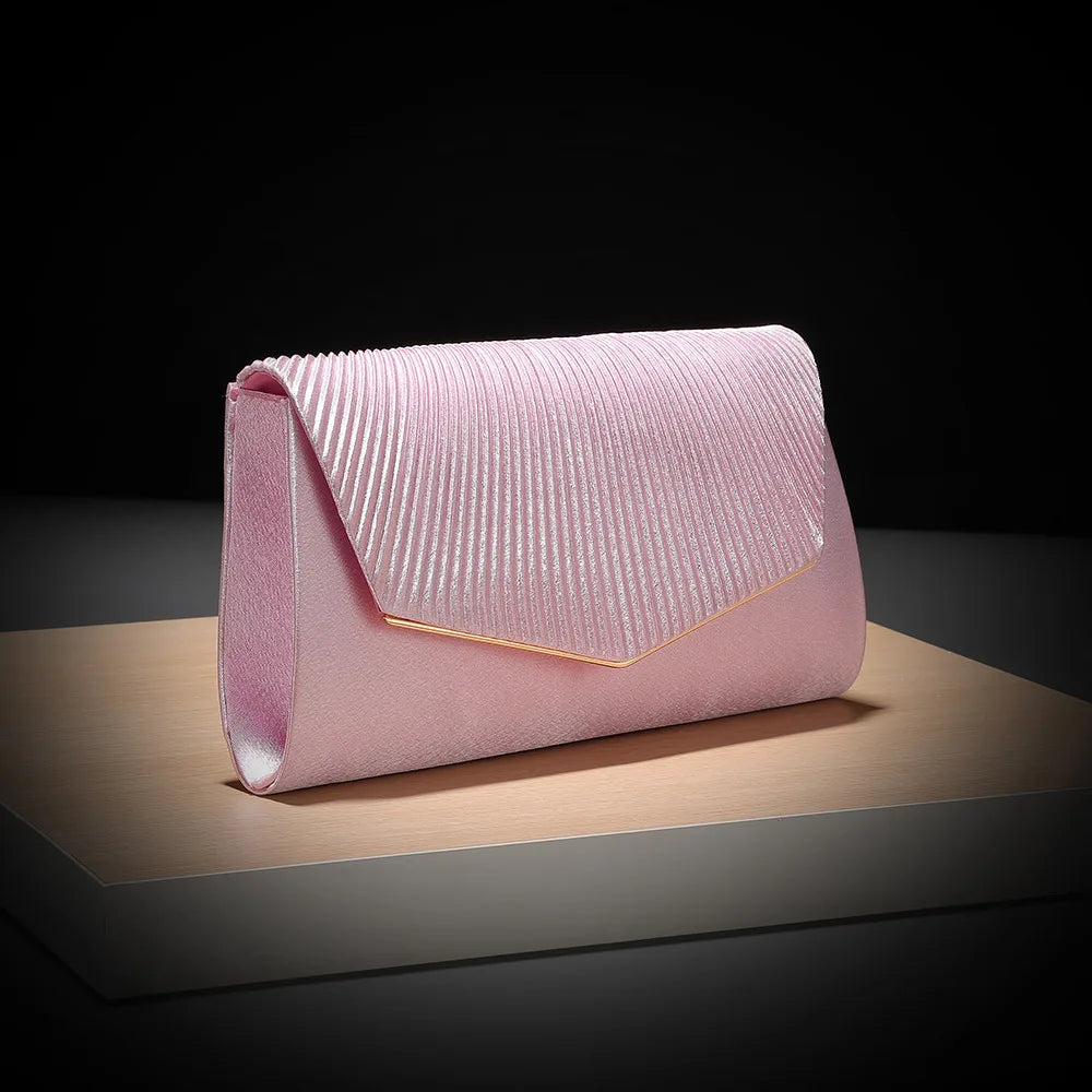 Pleated Evening Clutch Bag