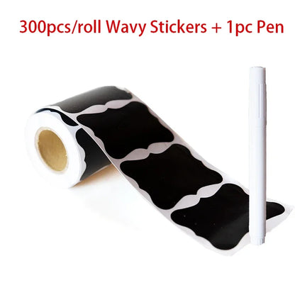 Black Waterproof Reusable Label Stickers