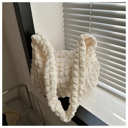 Pleated Quilted Crossbody Shoulder Bag