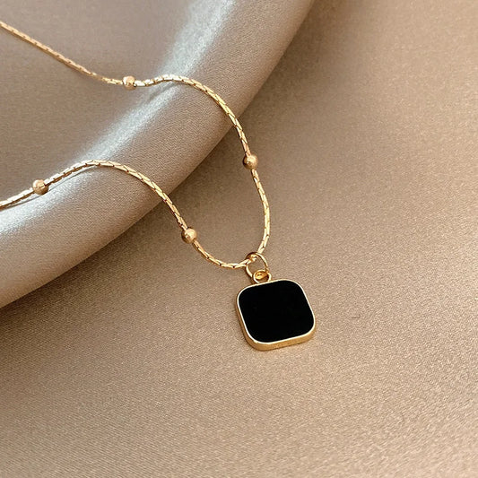 Black Square Pendant