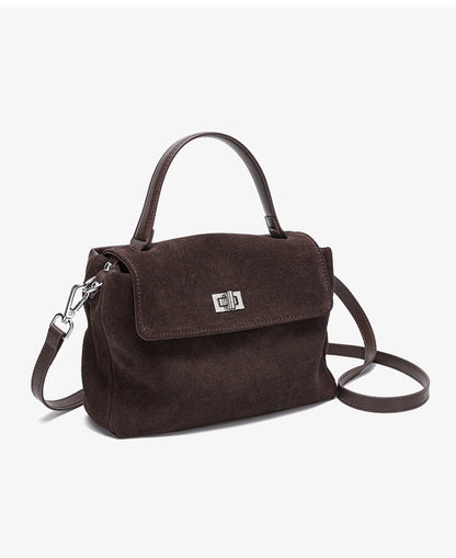 Women’s Suede Leather Flap Shoulder & Crossbody Bag