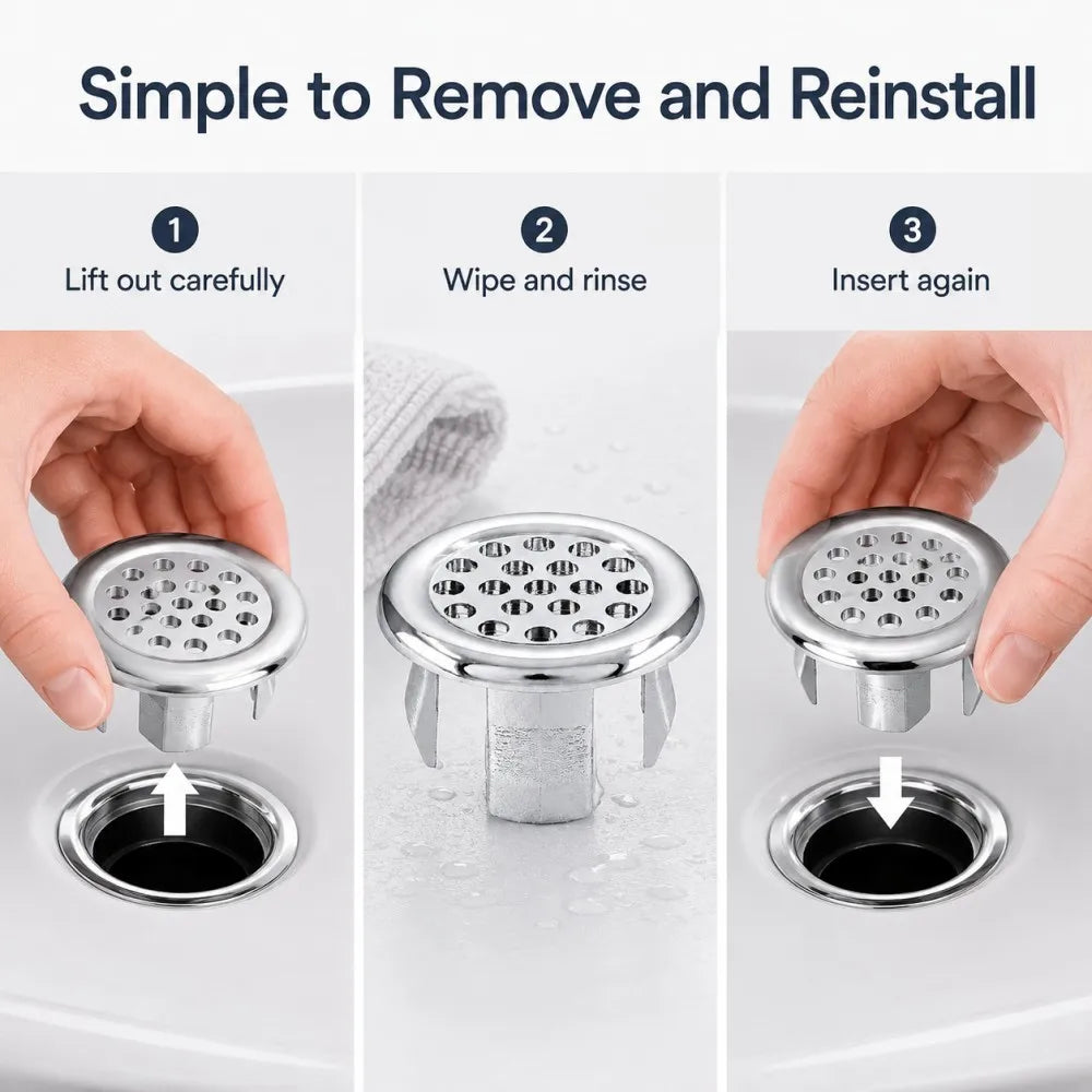 Chrome Basin Overflow Cover Insert