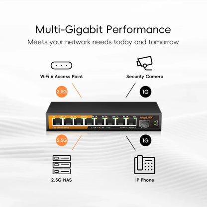 KeepLiNK 9-Port 2.5G Multi-Gigabit Ethernet Switch