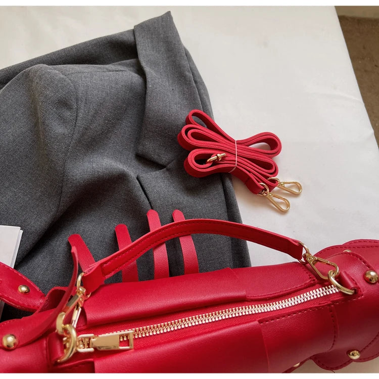 Shaped PU Leather Crossbody Bag