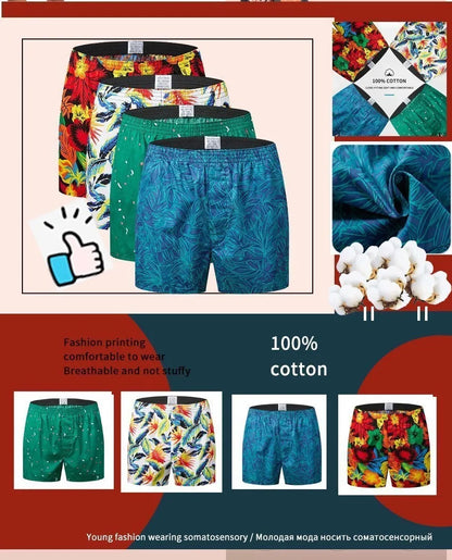 4Pcs/lot M-4XL Classic Men Boxer Shorts