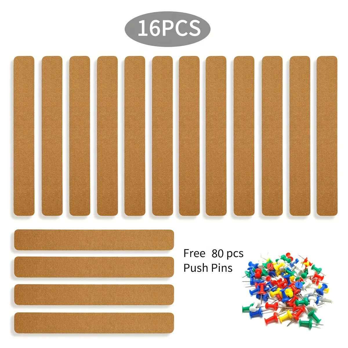 Self-Adhesive Cork Board Wall Strips