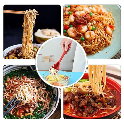 Silicone Pasta Colander Spoon with Long Handle