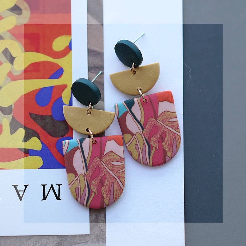 Art Floral Pattern Earrings
