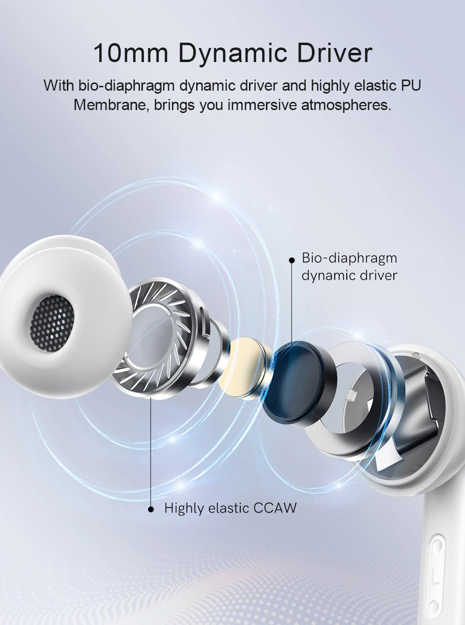 Bluetooth 5.3 Noise Cancelling Earphones with 30-Hour Battery