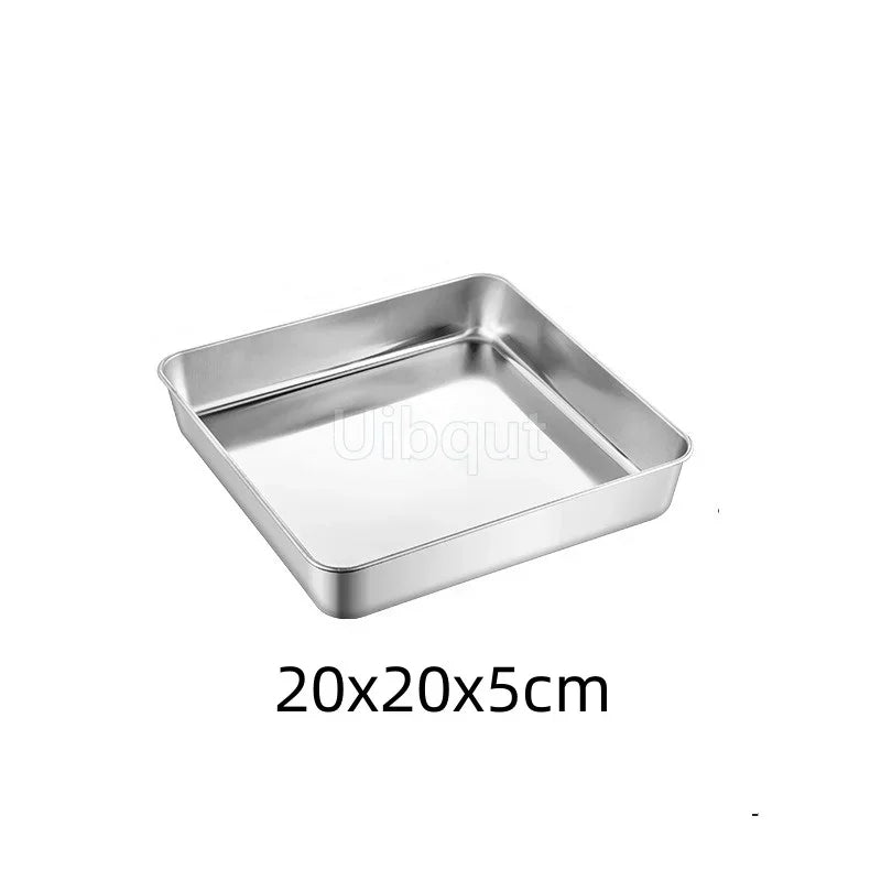 Golden Stainless Steel Food Serving Tray