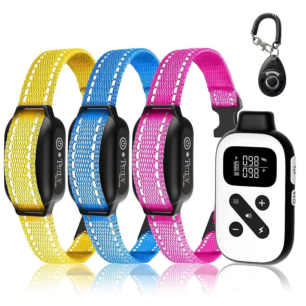 IPX7 Waterproof Remote Dog Training Collar with Auto Anti-Bark Mode