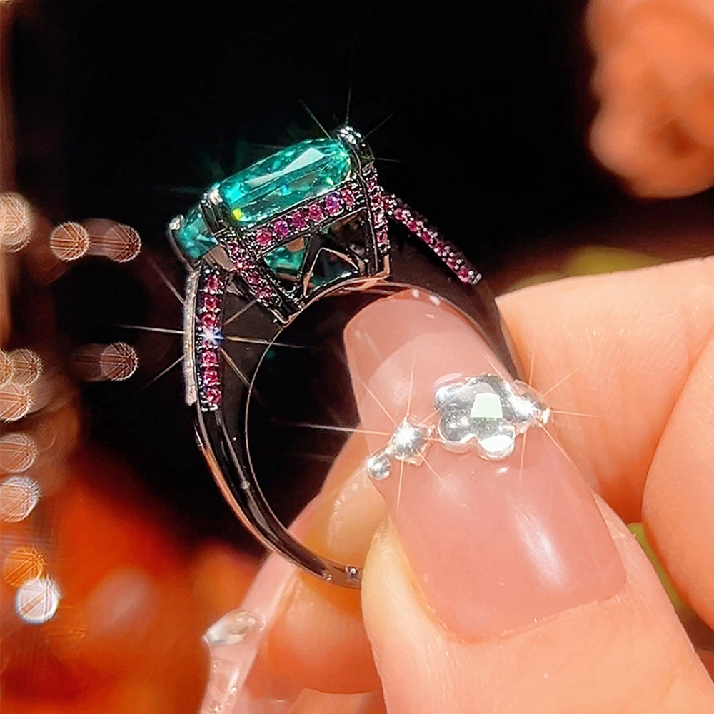 Lab-Created Paraiba Tourmaline Adjustable Ring