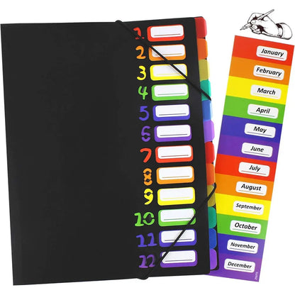 A4 Expandable 12-Compartment File Folder