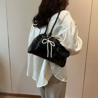 Bow Accent Shoulder Handbag