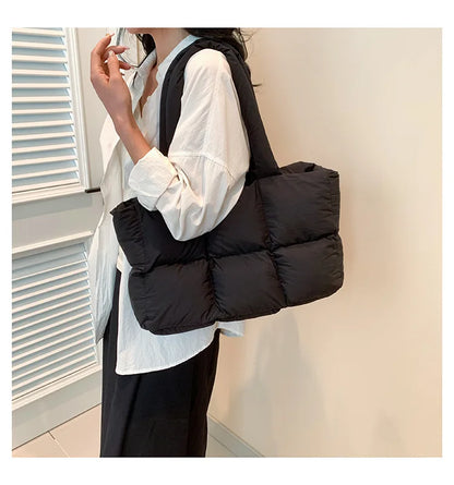 Quilted Large Capacity Tote Shoulder Bag