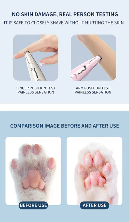 Rechargeable Waterproof Paw, Face & Ear Hair Trimmer