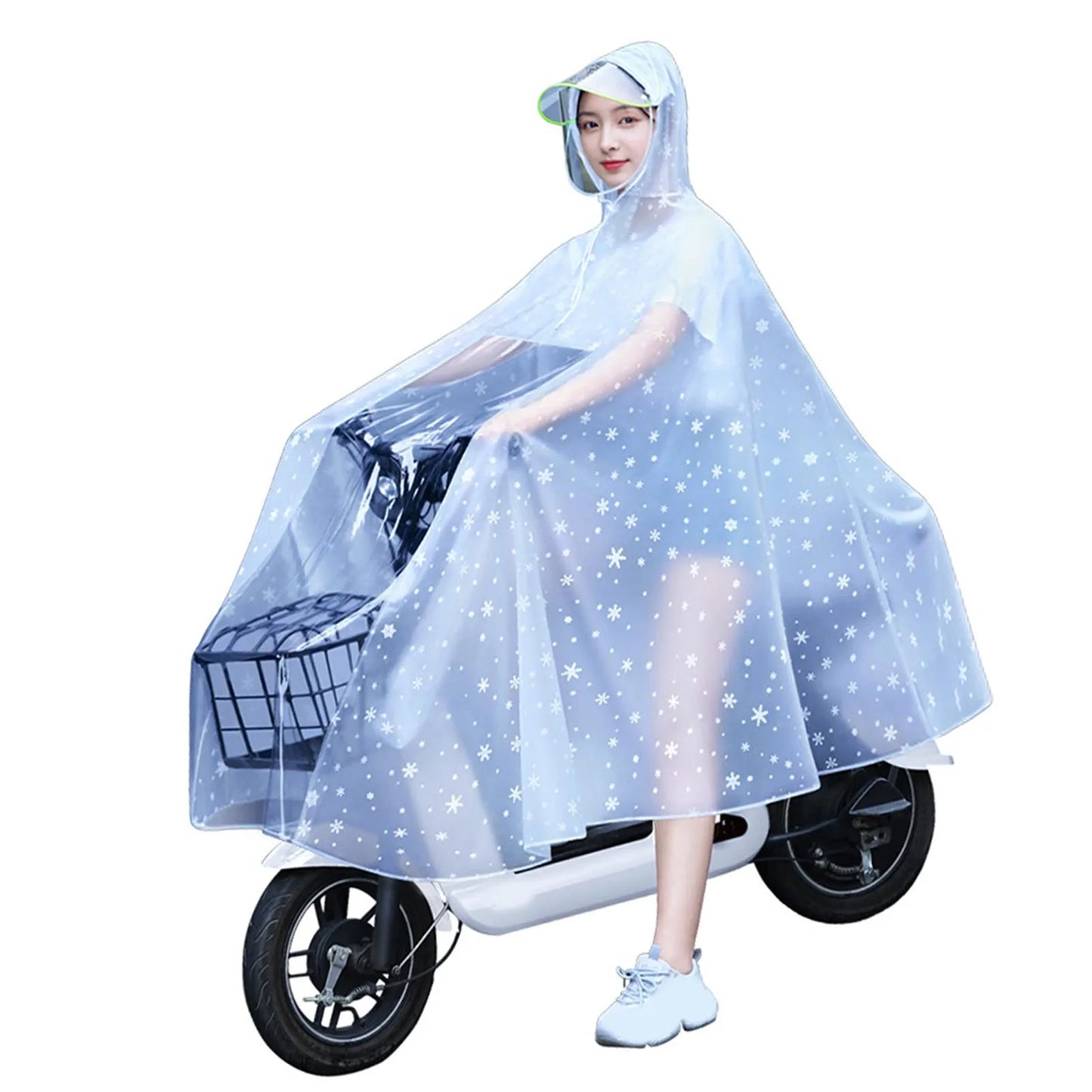 Women’s Transparent Full-Body Cycling Raincoat