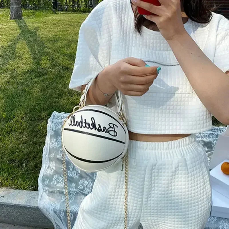 Basketball Round Crossbody Shoulder Bag