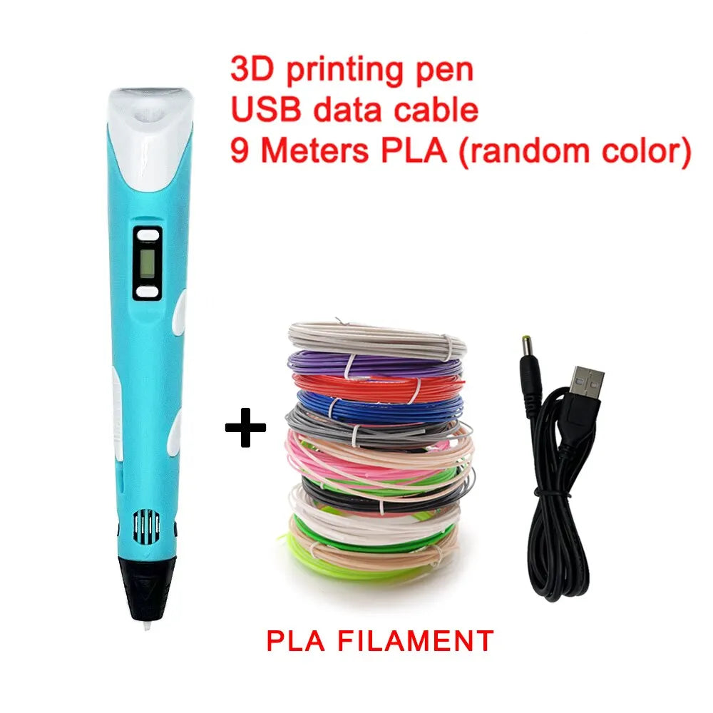 USB 3D Printing Pen with 9m PLA Filament Kit