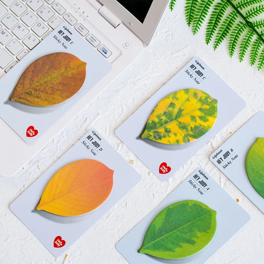Leaf-Shaped Sticky Memo Notes