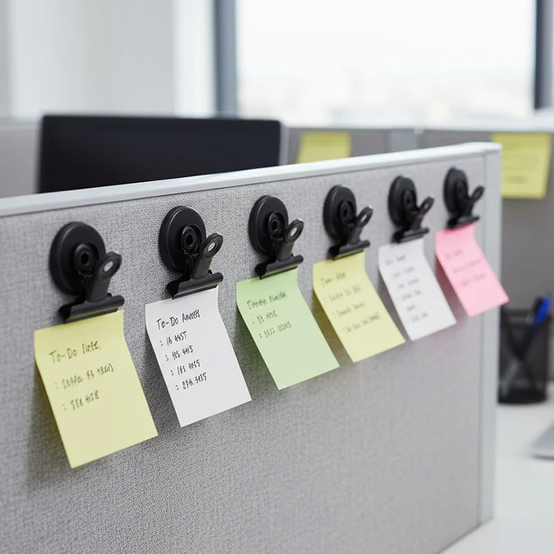 Heavy-Duty Stainless Steel Magnetic Memo Clips for Home & Office