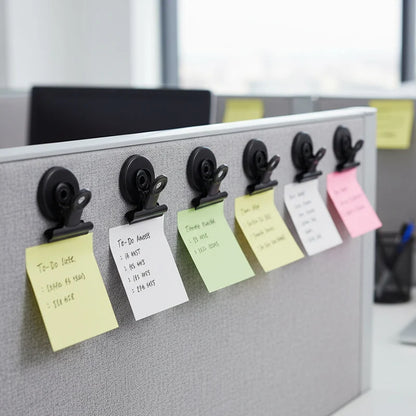 Heavy-Duty Stainless Steel Magnetic Memo Clips for Home & Office