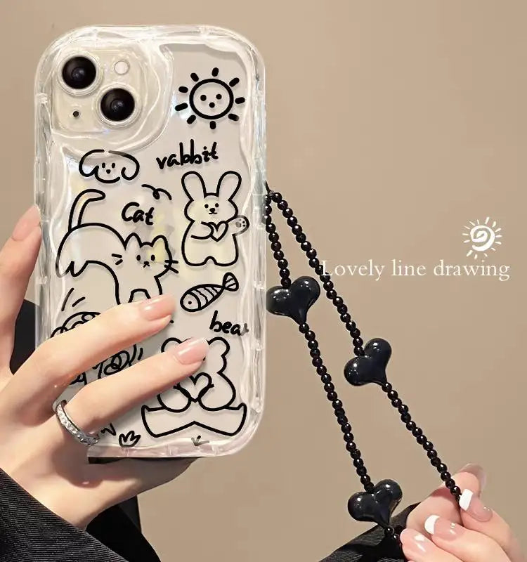 3D Floral Lanyard Phone Case