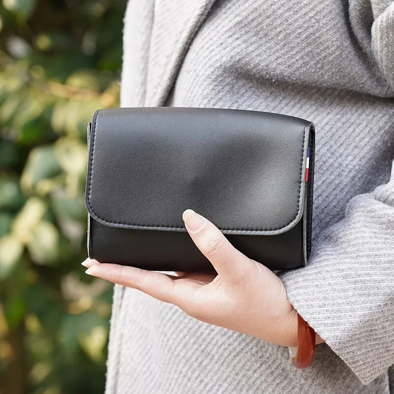 Compact PU Leather Cable & Charger Organizer