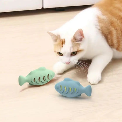 Interactive Silicone Fish Treat Dispenser Cat Toy