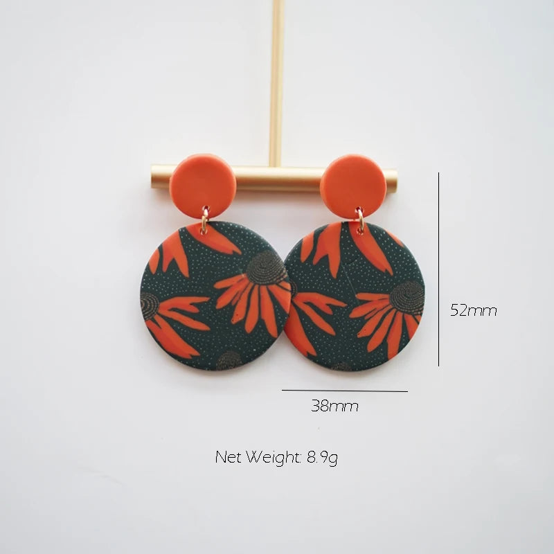 Art Floral Pattern Earrings