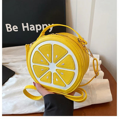 Citrus Slice Round Crossbody Bag