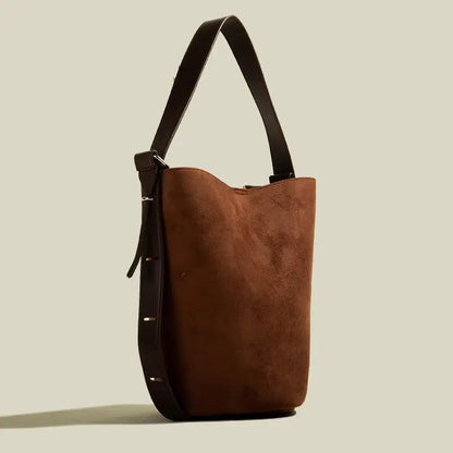 Women’s Suede-Effect Bucket Shoulder Bag
