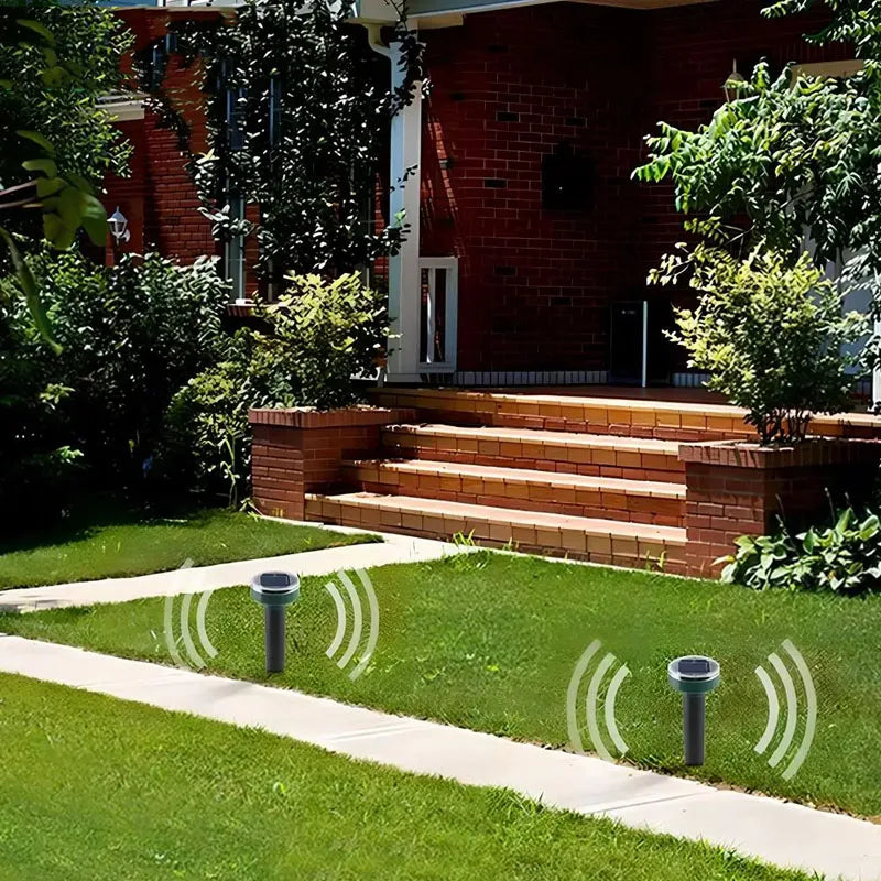 Solar-Powered Ultrasonic Mole, Mouse & Snake Deterrent Stakes
