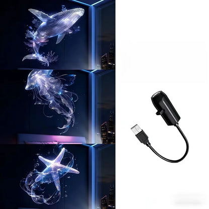 USB LED Projection Night Light with Interchangeable Pattern Slides