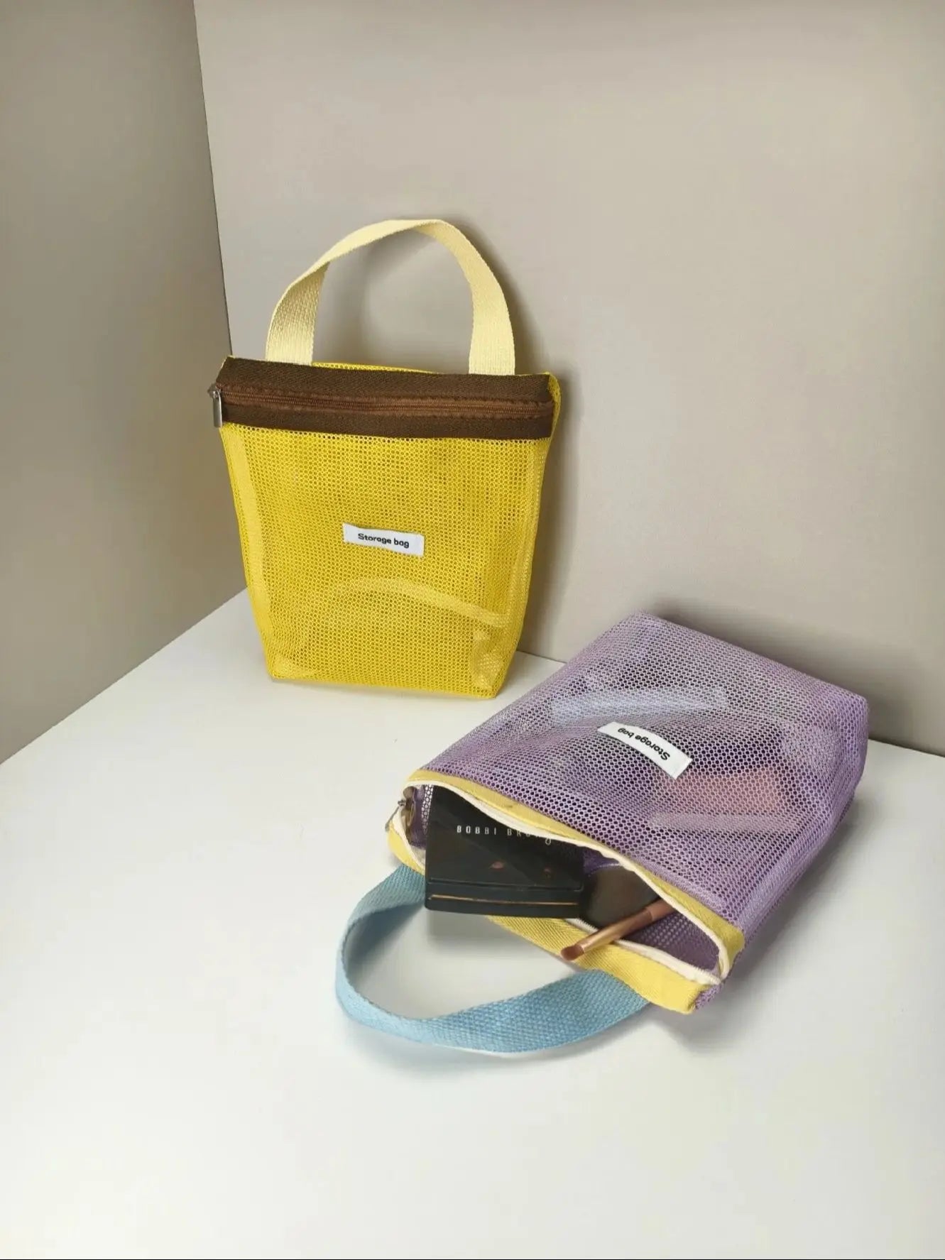 Vibrant Mesh Beach Tote Bag