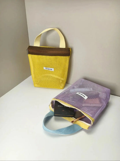 Vibrant Mesh Beach Tote Bag