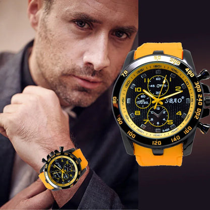 Men's Military Sport Quartz Watch Silicone Strap